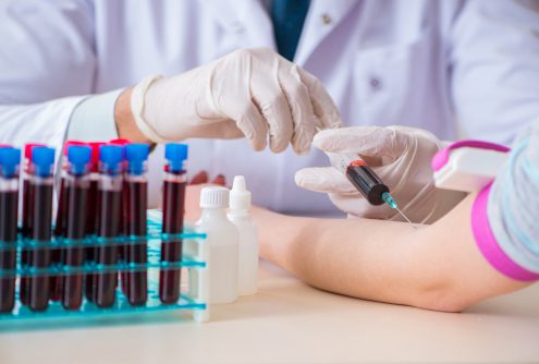 person receiving blood work