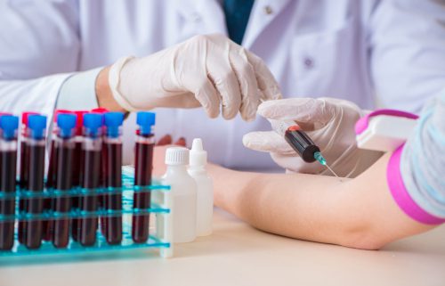 person receiving blood work